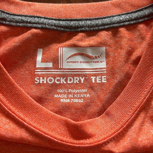 Sport Essentials Mens Orange Sleeveless Shockdry Tee Size Large Athletic Summer - Picture 2 of 4